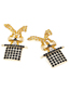 Fashion Mixed Color Alloy Diamond Magic Hat Rabbit Stud Earrings