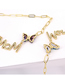 Fashion 1# Bronze Zirconium Mom Butterfly Necklace