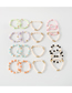 Fashion Pink Geometric Ball Beaded Bracelet Set