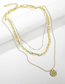 Fashion 7# Alloy Geometric Square Pearl Multilayer Necklace