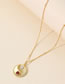 Fashion Red Gold-plated Copper Zirconium Geometric Gossip Necklace