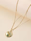 Fashion Green Gold-plated Copper Zirconium Geometric Gossip Necklace