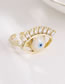 Fashion Gold Bronze Zirconium Eye Ring