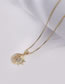 Fashion Gold Bronze Zirconium Star And Moon Necklace