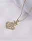 Fashion Gold Bronze Zirconium Anchor Necklace