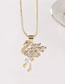 Fashion White Copper Gold Plated Zirconium Firebird Necklace