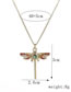 Fashion Color Gold-plated Copper Zirconium Geometric Dragonfly Necklace