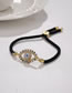 Fashion Cb0321cx Gold Black Rope Bronze Zirconium Eye Beaded Bracelet