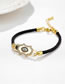 Fashion Cb0314ys Gold Black Rope Bronze Zirconium Plated Eye Beaded Bracelet