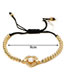 Fashion Gold Brass Zirconium Heart Beaded Bracelet