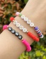 Fashion Red Resin Letters Mama Soft Ceramic Sheet Copper Bead Bracelet