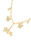 Fashion Gold Bronze Zircon Pentagram Pendant Necklace