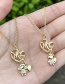 Fashion Gold Bronze Zircon Alphabet Mom Love Girl Pendant Necklace