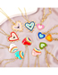 Fashion (11) N2109-19 Blue Alloy Drip Oil Heart Necklace