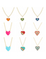 Fashion (11) N2109-19 Blue Alloy Drip Oil Heart Necklace