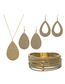 Fashion 7# Alloy Leather Gold Powder Geometric Necklace Stud Bracelet Set