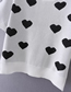 Fashion White Heart Print Knit Short Sleeves