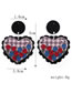 Fashion 6# Acrylic Print Heart Stud Earrings