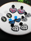 Fashion 10# Acrylic Print Heart Stud Earrings