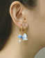 Fashion 1# Ceramic Print Oil Drip Heart Earrings