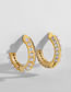 Fashion Gold Alloy Set Zirconium Set Pearl Round Earrings