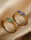 Fashion Green Alloy Diamond Geometric Ring