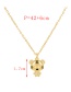 Fashion Gold-3 Copper Inlaid Zirconium Oil Drop Tiger Pendant Necklace