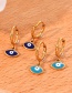 Fashion Navy Blue Titanium Steel Drip Eye Pendant Earrings