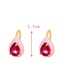 Fashion Pink Copper Inlaid Zirconium Oil Drop Earrings