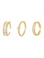 Fashion Gold-3 Bronze Zirconium Geometric Ring