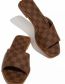 Fashion Brown Checkered Flat Sandals