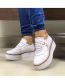 Fashion White Brogue Embossed Lace-up Platform Shoes
