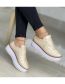 Fashion White Brogue Embossed Lace-up Platform Shoes