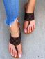 Fashion Black Round Toe Flat Thong Sandals