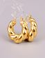 Fashion Gold Titanium Croissant Twist Earrings