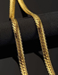 Fashion Gold Titanium Steel Gold Plated Snake Bone Chain Necklace