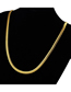 Fashion Gold Titanium Steel Gold Plated Snake Bone Chain Necklace