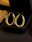 Fashion Gold Titanium Gold Plated Oval Earrings