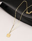 Fashion Gold Titanium Gold Plated Square Stamp Necklace