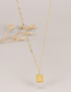 Fashion Gold Titanium Gold Plated Square Stamp Necklace