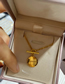 Fashion Gold Titanium Alphabet Circle Ot Buckle Necklace