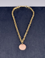 Fashion Gold Titanium Alphabet Disc Necklace