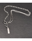Fashion Silver Titanium Letter Plate Chunky Chain Necklace