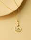 Fashion Gold Titanium Steel Gold Plated Starburst White Shell Necklace