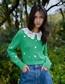Fashion Green Geometric Knitted Embroidered Sweater