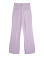 Fashion Light Purple Geometric Micropleated Straight-leg Trousers
