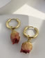 Fashion Style Three Preserved Flower Dried Flower Earrings