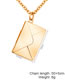 Fashion Rose Gold Titanium Envelope Necklace