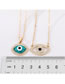 Fashion Hollow Green Eyes Alloy Diamond Eye Necklace