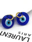 Fashion Blue Resin Geometric Eye Earrings
